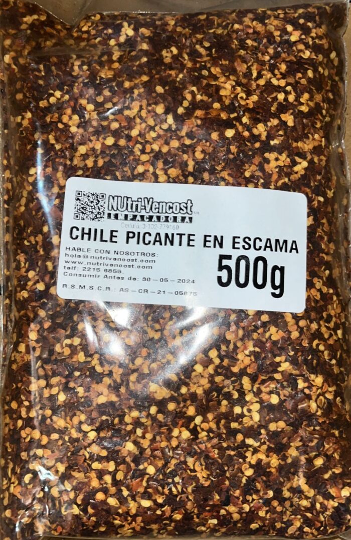 Distribuidora de productos para restaurante marca Nitri-Vencost, Chile picante en escama