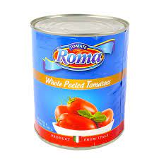 Distribuidora de productos para restaurante marca Roma, tomate pelado